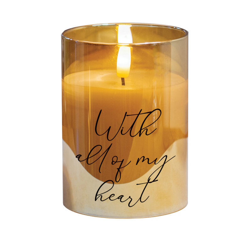 Trinx Flameless Jar Candle with Glass Holder Wayfair